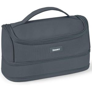 imageSooez Super Large Pencil Case Expandable Extra Big Capacity Pencil Pouch Pen Holder Box Organizer Portable High Capacity Stationery Bag Cute Aesthetic School Supplies For Teen Girls CollegeGray