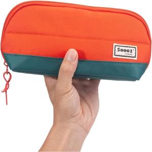 imageSooez WideOpening Pencil Pen Case Lightweight ampamp Spacious Pencil Bag Pouch Box Organizer Aesthetic Supply with Triangular Design for Adults GreyOrange