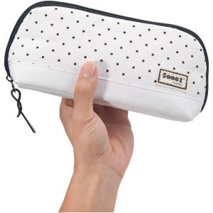 imageSooez WideOpening Pencil Pen Case Lightweight ampamp Spacious Pencil Bag Pouch Box Organizer Aesthetic Supply with Triangular Design for Adults GreyWhite