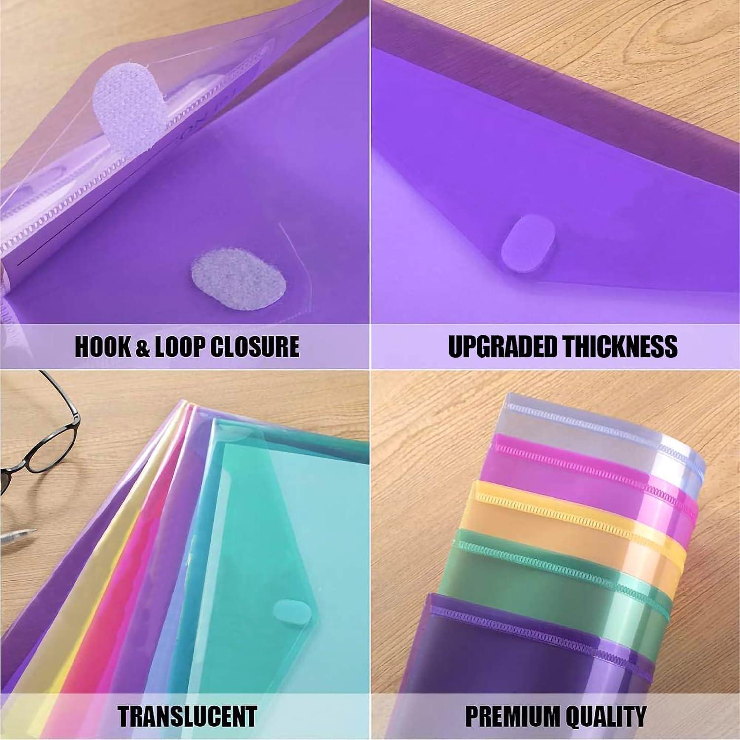 Sooez 10 Pack Plastic Envelopes Poly Envelopes, Clear Document Folders ...