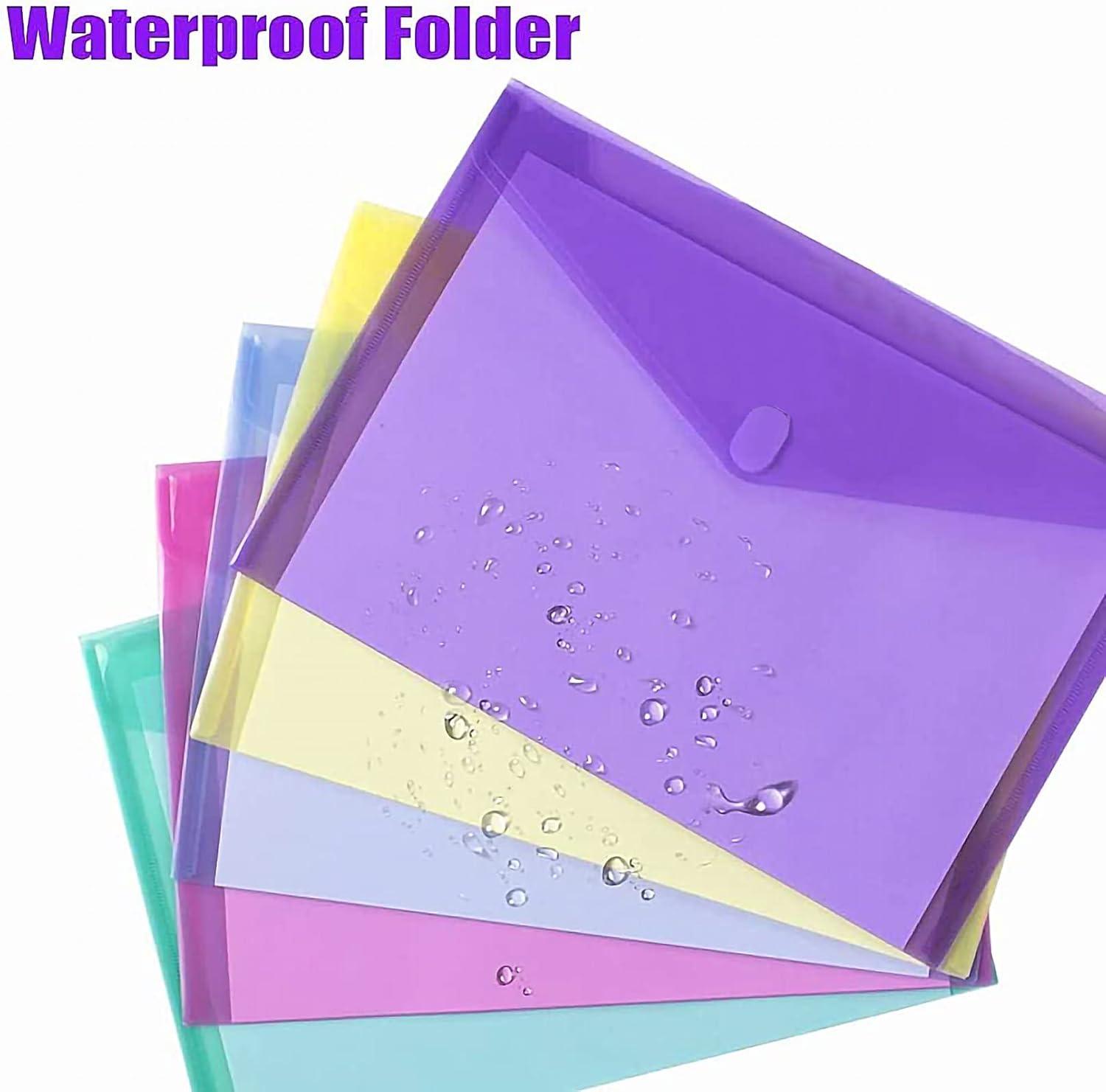 Sooez 10 Pack Plastic Envelopes Poly Envelopes, Clear Document Folders ...
