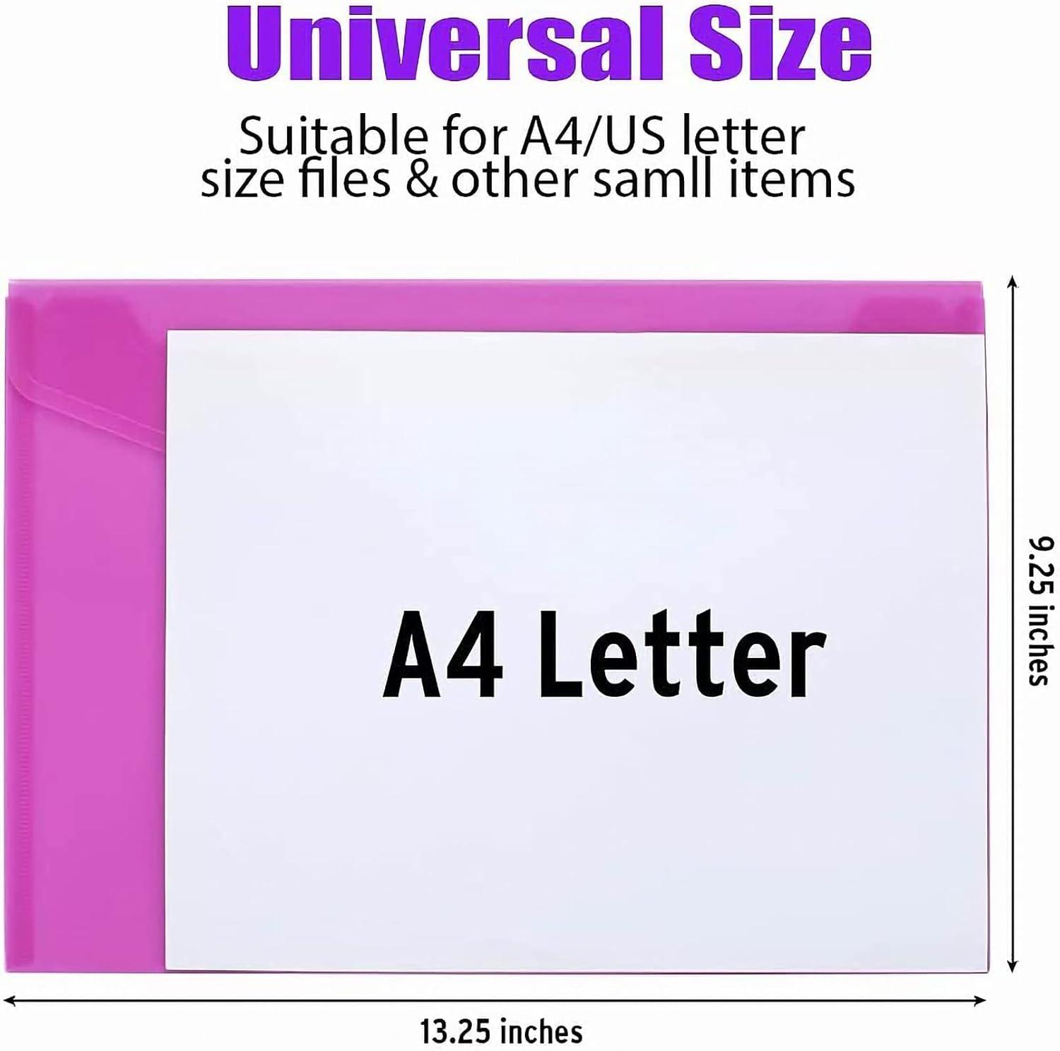 Sooez 10 Pack Plastic Envelopes Poly Envelopes, Clear Document Folders ...