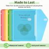 imageSooez 12 Pack Binder Folders Organizer with SpaceSaving Closure Super Heavyweight Binder Pockets for 3 Ring Binder High Capacity Binder Pouch Side Loading School Supplies Letter Size 4 Colors