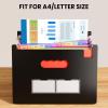 imageSooez 24 Pockets Expanding File Folder with Blank Labels According File Organizer with Expandable Cover Desktop Accordion Folders Letter A4 Paper Document Storage Organizer BlackBlack