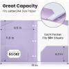imageSooez 2Pocket Folders Plastic Folders with Pockets 3 Hole Punched 1 Pack Pockets Folder for 3 Ring Binder with Labels Heavy Duty Binder Folder for Document Letter Size File FolderBlackPurple