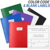 imageSooez 2Pocket Folders Plastic Folders with Pockets 3 Hole Punched 1 Pack Pockets Folder for 3 Ring Binder with Labels Heavy Duty Binder Folder for Document Letter Size File FolderBlackDeep Steady Color