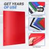 imageSooez 2Pocket Folders Plastic Folders with Pockets 3 Hole Punched 1 Pack Pockets Folder for 3 Ring Binder with Labels Heavy Duty Binder Folder for Document Letter Size File FolderBlackDeep Steady Color