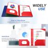 imageSooez 2Pocket Folders Plastic Folders with Pockets 3 Hole Punched 1 Pack Pockets Folder for 3 Ring Binder with Labels Heavy Duty Binder Folder for Document Letter Size File FolderBlackDeep Steady Color