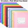 imageSooez 2Pocket Folders Plastic Folders with Pockets 3 Hole Punched 1 Pack Pockets Folder for 3 Ring Binder with Labels Heavy Duty Binder Folder for Document Letter Size File FolderBlackOrange
