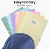 imageSooez 2Pocket Folders Plastic Folders with Pockets 3 Hole Punched 1 Pack Pockets Folder for 3 Ring Binder with Labels Heavy Duty Binder Folder for Document Letter Size File FolderBlackRed