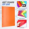 imageSooez 2Pocket Folders Plastic Folders with Pockets 3 Hole Punched 1 Pack Pockets Folder for 3 Ring Binder with Labels Heavy Duty Binder Folder for Document Letter Size File FolderBlackBright