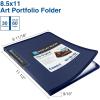 imageSooez 30Pocket Binder with Plastic Sleeves 85x11 Black Heavy Duty Art Portfolio Folder with Clear Sheet Protectors Display 60 Pages Presentation Book for Artwork Document Organizer BinderNavy Blue