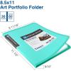 imageSooez 30Pocket Binder with Plastic Sleeves 85x11 Black Heavy Duty Art Portfolio Folder with Clear Sheet Protectors Display 60 Pages Presentation Book for Artwork Document Organizer BinderAqua