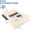 imageSooez 30Pocket Binder with Plastic Sleeves 85x11 Black Heavy Duty Art Portfolio Folder with Clear Sheet Protectors Display 60 Pages Presentation Book for Artwork Document Organizer BinderIvory