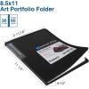 imageSooez 30Pocket Binder with Plastic Sleeves 85x11 Black Heavy Duty Art Portfolio Folder with Clear Sheet Protectors Display 60 Pages Presentation Book for Artwork Document Organizer BinderBlack