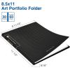 imageSooez 30Pocket Binder with Plastic Sleeves 85x11 Heavy Duty Art Portfolio Folder with Clear Sheet Protectors Display 60 Pages Presentation Book for Artwork Document OrganizerBlack