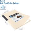 imageSooez 30Pocket Binder with Plastic Sleeves 9x12 Black Heavy Duty Art Portfolio Folder with Clear Sheet Protectors Display 60 Pages Presentation Book for Artwork Document Organizer BinderIvory