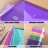 imageSooez 32 Pack Plastic Envelopes Poly Envelopes HeavyDuty File Folders Clear Folders with Pockets Folders for Documents Letter A4 Size Filing Folders Paper Storage Office School 8 Colored50