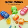 imageSooez 4 Pack Pencil Sharpeners ampamp Eraser Handheld Manual Pencil Sharpener with 2 Sharpening Holes Small Pencil Sharpeners Bulk Hand Pencil Sharpener Blue Orange Green Pink Color