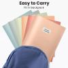 imageSooez 6 Pack Folders with Pockets Heavy Duty Plastic File Folders 2 Pockets Folder Preppy Back to School Supplies Classic ColorsLigth Retro Colors