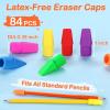 imageSooez 86pc Pencil Erasers Set 6pc Pink Erasers and 80pc Pencil Top Erasers Cap Erasers Eraser Tops Pencil Eraser for KidsToppers Erasers Studying Supplies for Teacher Pencil Erasers