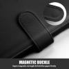 imageSooez A5 Notebook Binder 6 Ring Planner with Stylish Design Loose Leaf Personal Organizer Cover with Magnetic Buckle Closure PU Leather Binder for Women with Macaron Colors Olive GreenDark Green