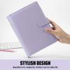imageSooez A5 Notebook Binder 6 Ring Planner with Stylish Design Loose Leaf Personal Organizer Cover with Magnetic Buckle Closure PU Leather Binder for Women with Macaron Colors Olive GreenRose Gold