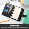 imageSooez A5 Notebook Binder 6 Ring Planner with Stylish Design Loose Leaf Personal Organizer Cover with Magnetic Buckle Closure PU Leather Binder for Women with Macaron Colors Olive GreenBlack