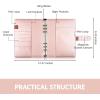imageSooez A5 Notebook Binder 6 Ring Planner with Stylish Design Loose Leaf Personal Organizer Cover with Magnetic Buckle Closure PU Leather Binder for Women with Macaron Colors Olive GreenRose Gold
