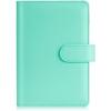 imageSooez A5 Notebook Binder 6 Ring Planner with Stylish Design Loose Leaf Personal Organizer Cover with Magnetic Buckle Closure PU Leather Binder for Women with Macaron Colors Olive GreenMint Green