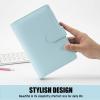 imageSooez A5 Notebook Binder 6 Ring Planner with Stylish Design Loose Leaf Personal Organizer Cover with Magnetic Buckle Closure PU Leather Binder for Women with Macaron Colors Olive GreenMint Blue
