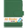 imageSooez A5 Notebook Binder 6 Ring Planner with Stylish Design Loose Leaf Personal Organizer Cover with Magnetic Buckle Closure PU Leather Binder for Women with Macaron Colors Olive GreenDark Green