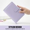 imageSooez A5 Notebook Binder 6 Ring Planner with Stylish Design Loose Leaf Personal Organizer Cover with Magnetic Buckle Closure PU Leather Binder for Women with Macaron Colors Olive GreenLavender