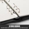 imageSooez A5 Notebook Binder 6 Ring Planner with Stylish Design Loose Leaf Personal Organizer Cover with Magnetic Buckle Closure PU Leather Binder for Women with Macaron Colors Olive GreenShiny Pink