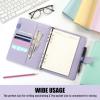 imageSooez A5 Notebook Binder 6 Ring Planner with Stylish Design Loose Leaf Personal Organizer Cover with Magnetic Buckle Closure PU Leather Binder for Women with Macaron Colors Olive GreenRose Gold