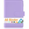 imageSooez A5 Notebook Binder 6 Ring Planner with Stylish Design Loose Leaf Personal Organizer Cover with Magnetic Buckle Closure PU Leather Binder for Women with Macaron Colors Olive GreenLavender