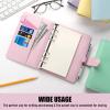 imageSooez A5 Notebook Binder 6 Ring Planner with Stylish Design Loose Leaf Personal Organizer Cover with Magnetic Buckle Closure PU Leather Binder for Women with Macaron Colors Olive GreenRose Gold