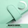 imageSooez A5 Notebook Binder 6 Ring Planner with Stylish Design Loose Leaf Personal Organizer Cover with Magnetic Buckle Closure PU Leather Binder for Women with Macaron Colors Olive GreenPink
