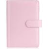 imageSooez A5 Notebook Binder 6 Ring Planner with Stylish Design Loose Leaf Personal Organizer Cover with Magnetic Buckle Closure PU Leather Binder for Women with Macaron Colors Olive GreenPink