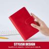 imageSooez A5 Notebook Binder 6 Ring Planner with Stylish Design Loose Leaf Personal Organizer Cover with Magnetic Buckle Closure PU Leather Binder for Women with Macaron Colors Olive GreenRed