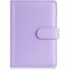 imageSooez A5 Notebook Binder 6 Ring Planner with Stylish Design Loose Leaf Personal Organizer Cover with Magnetic Buckle Closure PU Leather Binder for Women with Macaron Colors Olive GreenLavender