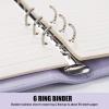 imageSooez A5 Notebook Binder 6 Ring Planner with Stylish Design Loose Leaf Personal Organizer Cover with Magnetic Buckle Closure PU Leather Binder for Women with Macaron Colors Olive GreenRose Gold