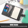 imageSooez A5 Notebook Binder 6 Ring Planner with Stylish Design Loose Leaf Personal Organizer Cover with Magnetic Buckle Closure PU Leather Binder for Women with Macaron Colors Olive GreenShiny Pink