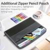 imageSooez Accordion File Organizer with Safe Zipper 12 Pocket Expanding File Folder with Front Pencil Pouch Portable Monthly Paper Bill Tax Receipt Organizer School Office Supplies Letter Size GreyPurple