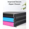 imageSooez Accordion File Organizer with Safe Zipper 12 Pocket Expanding File Folder with Front Pencil Pouch Portable Monthly Paper Bill Tax Receipt Organizer School Office Supplies Letter Size GreyBlue