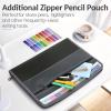 imageSooez Accordion File Organizer with Safe Zipper 12 Pocket Expanding File Folder with Front Pencil Pouch Portable Monthly Paper Bill Tax Receipt Organizer School Office Supplies Letter Size GreyBlue