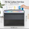 imageSooez Accordion File Organizer with Safe Zipper 12 Pocket Expanding File Folder with Front Pencil Pouch Portable Monthly Paper Bill Tax Receipt Organizer School Office Supplies Letter Size GreyBlue
