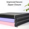 imageSooez Accordion File Organizer with Safe Zipper 12 Pocket Expanding File Folder with Front Pencil Pouch Portable Monthly Paper Bill Tax Receipt Organizer School Office Supplies Letter Size GreyPurple