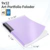 imageSooez Art Portfolio 9quotx12quot 40 Pockets Large Display Folder with 80 Pages Heavy Duty Presentation Book with Clear Sheet Protectors for Artwork Document Organizer BinderPink