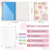 imageSooez Clipboard Folio with Refillable Notepad Folder with 10 Storage Pockets for Letter Size Spiral Clipboard Notebook Cute Portfolio for School Office Nursing Blue FloralDaisy  Pink